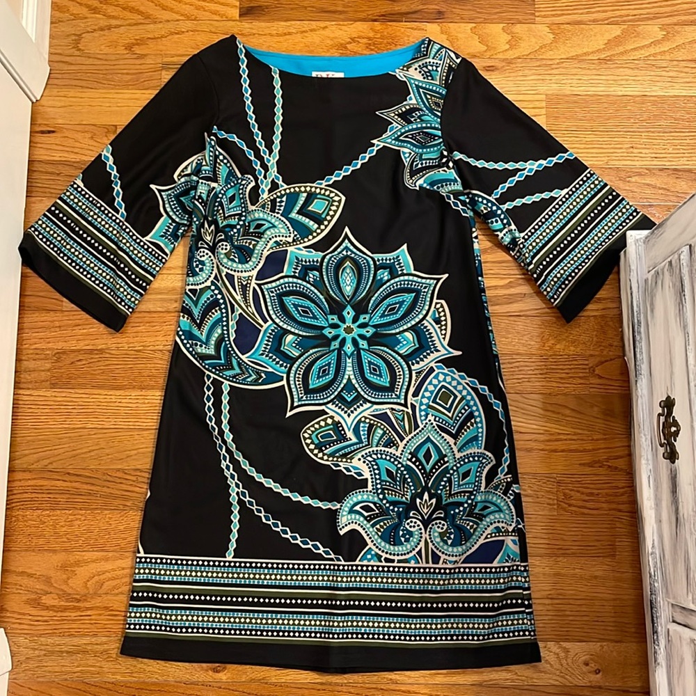 R&K Paisley Print Bell Sleeve Dress